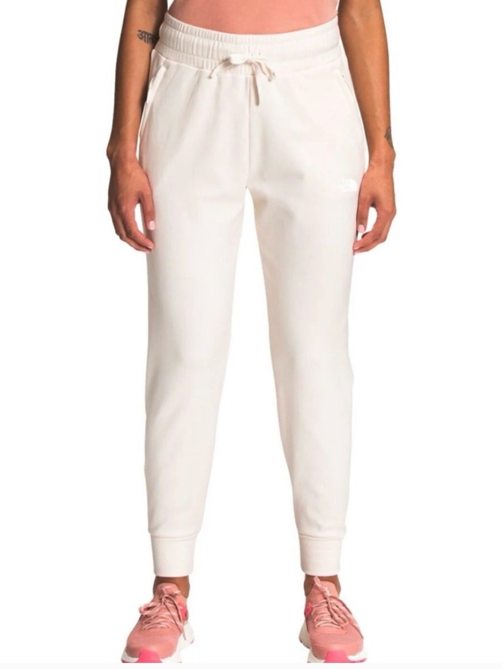 Womens The North Face Canyonland Athletic Pants Fleece Jogger Sweatpants white